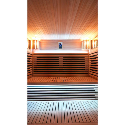 6 Person Hybrid Traditional & Infrared Sauna Outdoor Demfin