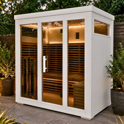 Bella 5 white aluminium outdoor infrared sauna 